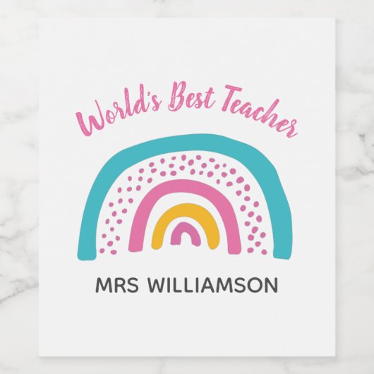 Rainbow: Der beste Lehrer der Welt Weinetikett (Einzelnes Label)