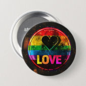 Rainbow Design Liebe Digitale Kunst Button (Vorne & Hinten)