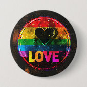 Rainbow Design Liebe Digitale Kunst Button (Vorderseite)