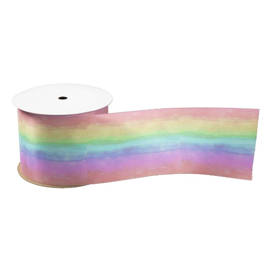 Rainbow Design Satin Ribbon Satinband (Spule)