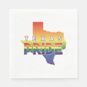 Rainbow Design Texas Map für stolze LGBT+ Texan Serviette