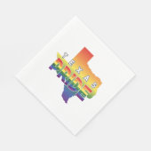 Rainbow Design Texas Map für stolze LGBT+ Texan Serviette (Ecke)