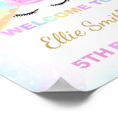 Rainbow Design Unicorn Begrüßungszeichen Poster (Ecke)