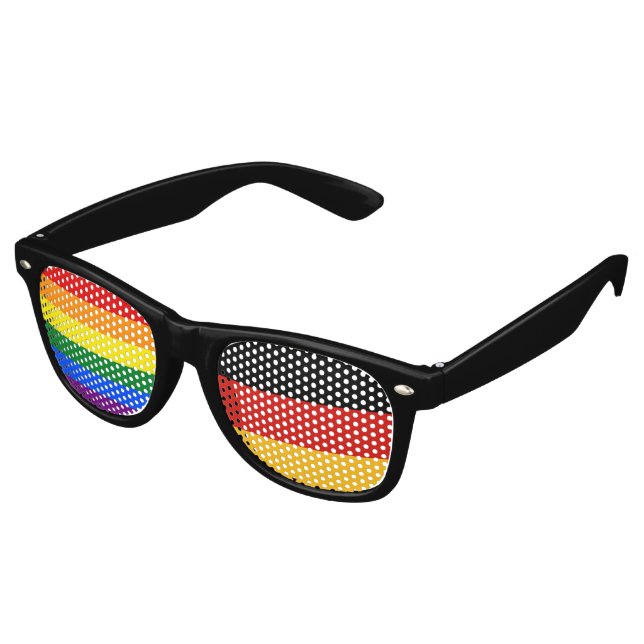 RAINBOW & DEUTSCHE FLAGFARBEN + Ihre Ideen Partybrille (Schrägansicht)