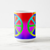 Rainbow Dharma Wheel - Buddhist Kaffeetasse (Mittel)