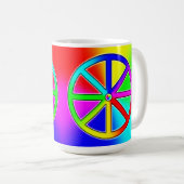 Rainbow Dharma Wheel - Buddhist Kaffeetasse (VorderseiteRechts)