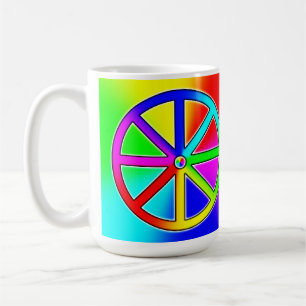 Rainbow Dharma Wheel - Buddhist Kaffeetasse