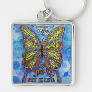 Rainbow Diabetes Butterfly Support Schlüsselanhäng Schlüsselanhänger