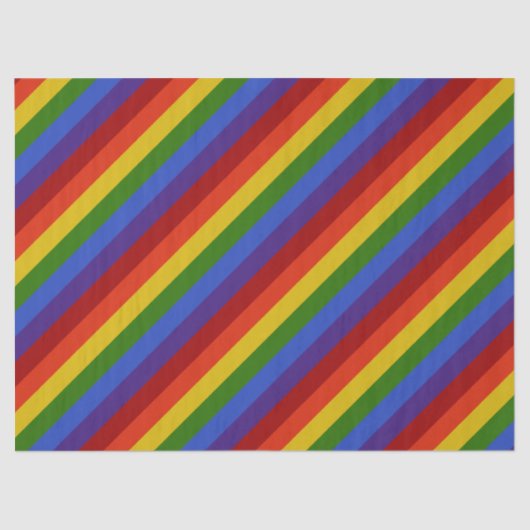 Rainbow Diagonal Classic Streifen Retro Seidenpapier (Vorderseite)