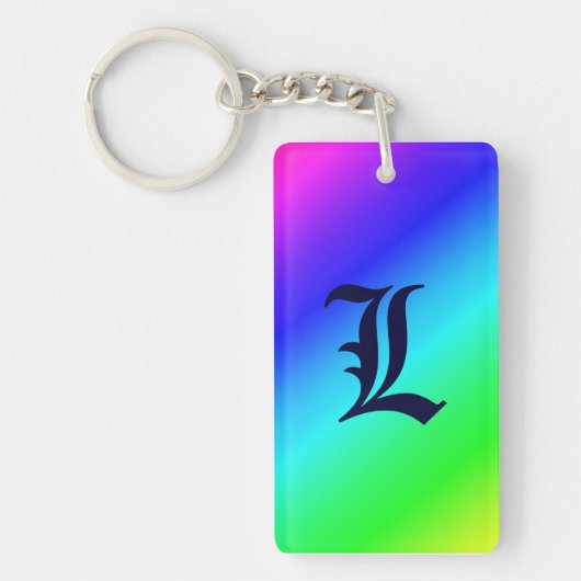 Rainbow Diagonal Streifen Schlüsselanhänger (Vorderseite)