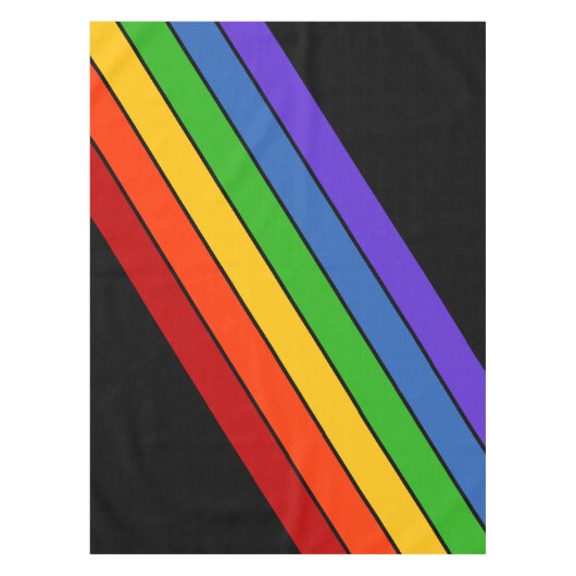 Rainbow Diagonal Strip Tischdecke (Vorderseite)