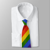 Rainbow Diagonal Stripe Neck Tie Krawatte (Gebunden)