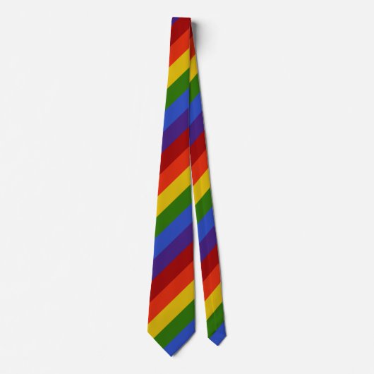 Rainbow Diagonal Stripe Neck Tie Krawatte (Vorderseite)