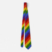 Rainbow Diagonal Stripe Neck Tie Krawatte (Rückseite)