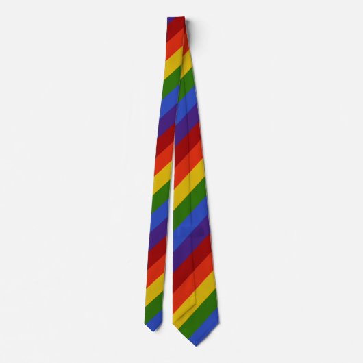 Rainbow Diagonal Stripe Neck Tie Krawatte (Rückseite)