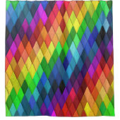 Rainbow Diamond Geometric Muster Duschvorhang (Vorderseite)