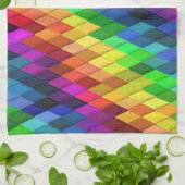 Rainbow Diamond Geometric Muster Geschirrtuch (Gefaltet)