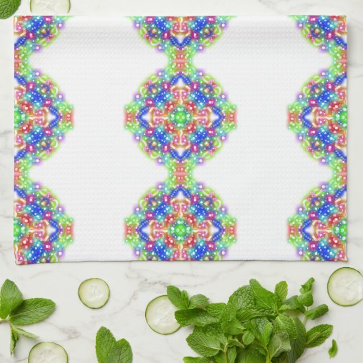 Rainbow Diamond Pattern Boho Küche / Badetuch Geschirrtuch (Gefaltet)