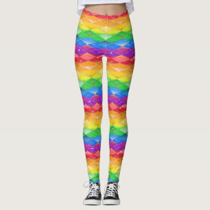 Rainbow Diamond Pride Raute Sparkle Mermaid Skala Leggings