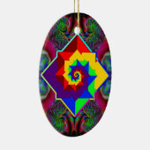 Rainbow Diamond Spiral Keramik Ornament (Rechts)