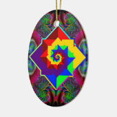 Rainbow Diamond Spiral Keramik Ornament (Links)