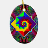 Rainbow Diamond Spiral Keramik Ornament (Hinten)