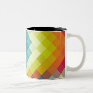 Rainbow Diamond Zickzack Muster Zweifarbige Tasse