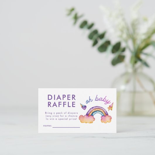 Rainbow Diaper Raffel Ticket Begleitkarte (Stehend Vorderseite)