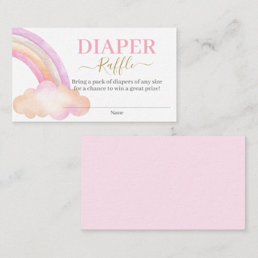 Rainbow Diaper Raffelkarte Begleitkarte (Vorne/Hinten)