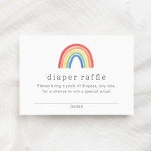 Rainbow Diaper Raffle Ticket für Gender Neutral Bo