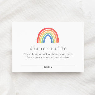 Rainbow Diaper Raffle Ticket für Gender Neutral Bo Begleitkarte