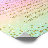 Rainbow Diaper Thoughts Baby Showgame Poster (Ecke)