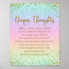 Rainbow Diaper Thoughts Baby Showgame Poster