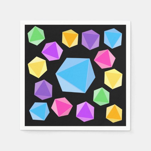 Rainbow Dice Serviette (Vorderseite)