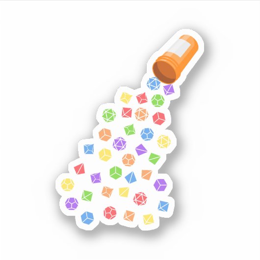 Rainbow Dice Set Pillen Tabletop RPG Aufkleber (Vorderseite)