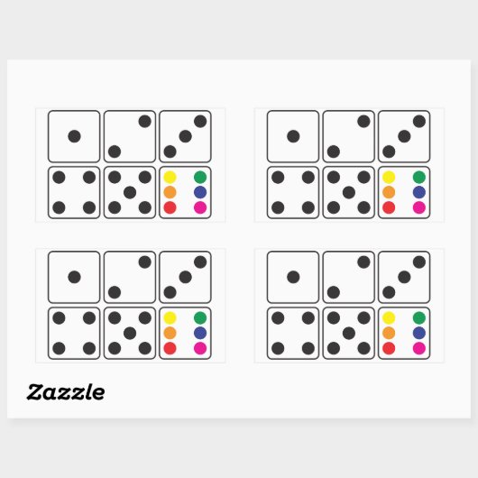 Rainbow Dice Sticker (Blatt)