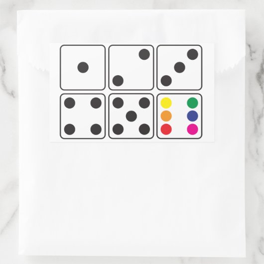 Rainbow Dice Sticker (Tasche)