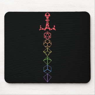 Rainbow Dice Sword Tabletop RPG Gaming Mousepad