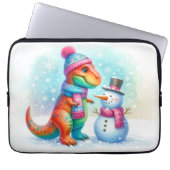 Rainbow Dino Winter Wonderland Laptopschutzhülle (Vorderseite)