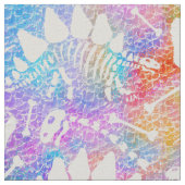 Rainbow Dinosaur Skeleton Muster mit Fossil Stoff (Nahaufnahme)