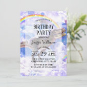 Rainbow-Dinosaurier-Einhorndinocorn Einladung (Stehend Vorderseite)