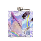 Rainbow-Dinosaurier-Einhorndinocorn Flachmann (Rückseite)