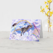 Rainbow-Dinosaurier-Einhorndinocorn Karte (Gelbe Blume)