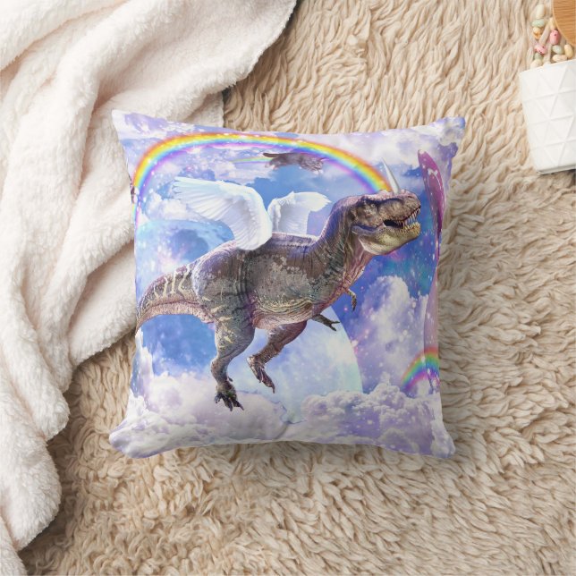 Rainbow-Dinosaurier-Einhorndinocorn Kissen (Decke)