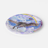 Rainbow-Dinosaurier-Einhorndinocorn Pappteller (Schrägansicht)