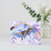 Rainbow-Dinosaurier-Einhorndinocorn Postkarte (Stehend Vorderseite)