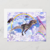 Rainbow-Dinosaurier-Einhorndinocorn Postkarte (Vorne/Hinten)