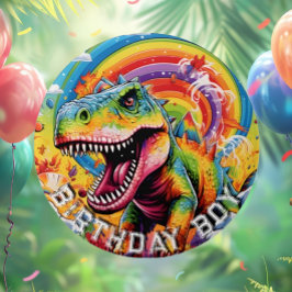 Rainbow Dinosaurier zum Geburtstag Button