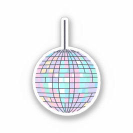 Rainbow Disco Ball Aufkleber
