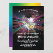 Rainbow Disco Ball Graduation Party - Einladung (Vorne/Hinten)